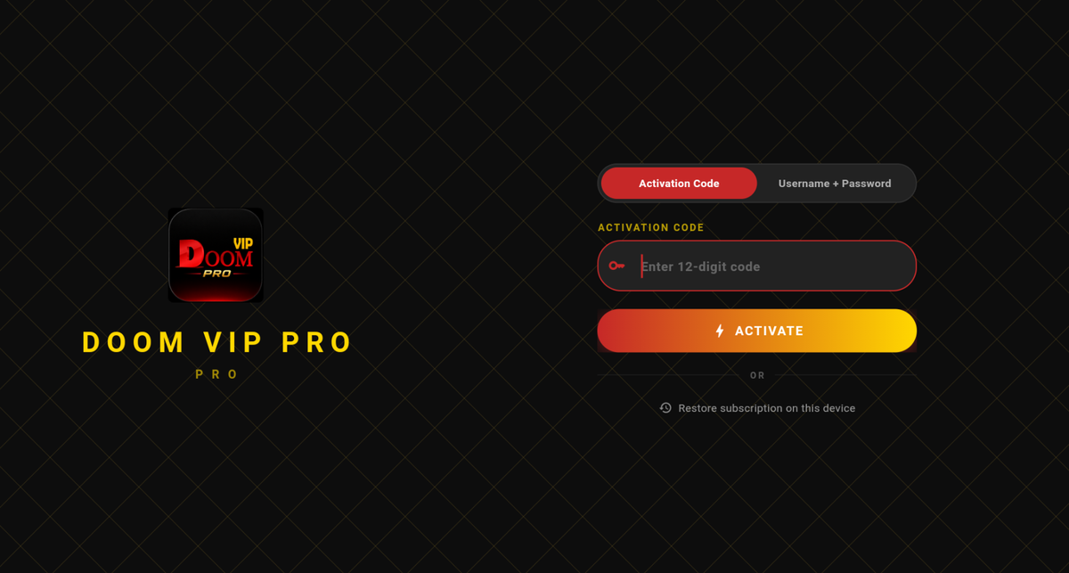 DOOM VIP PRO home screen