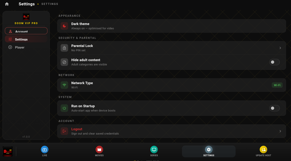 DOOM VIP PRO Android app home screen